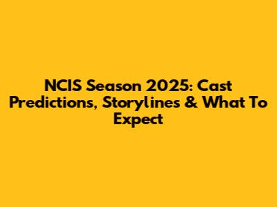 NCIS Season 2025: Cast Predictions, Storylines & What To Expect