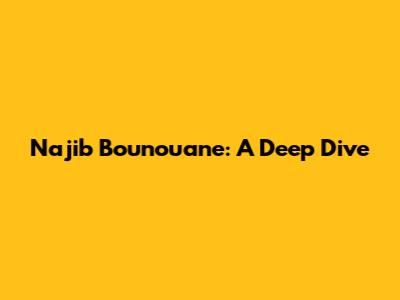 Najib Bounouane: A Deep Dive