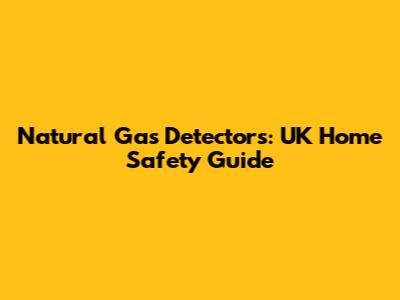 Natural Gas Detectors: UK Home Safety Guide