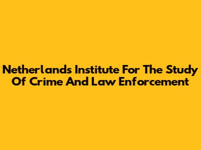 Netherlands Institute For The Study Of Crime And Law Enforcement