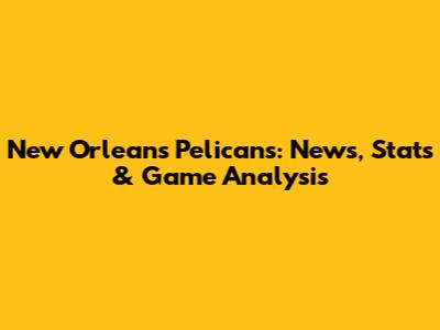 New Orleans Pelicans: News, Stats & Game Analysis