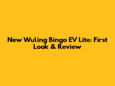 New Wuling Bingo EV Lite: First Look & Review