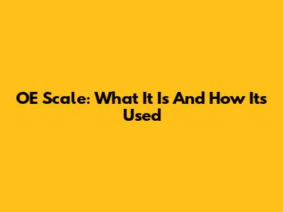 OE Scale: What It Is And How It's Used