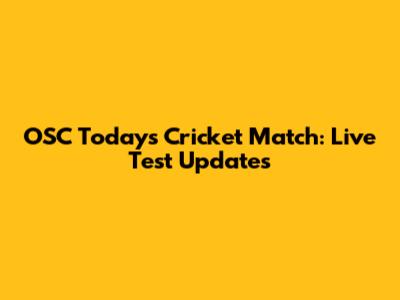 OSC Today's Cricket Match: Live Test Updates