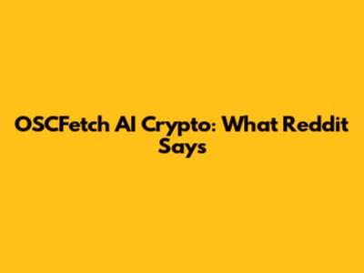 OSCFetch AI Crypto: What Reddit Says