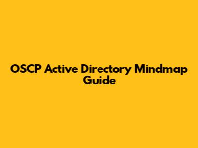 OSCP Active Directory Mindmap Guide