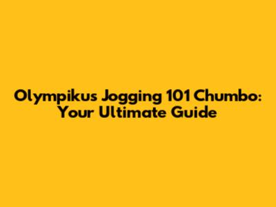 Olympikus Jogging 101 Chumbo: Your Ultimate Guide