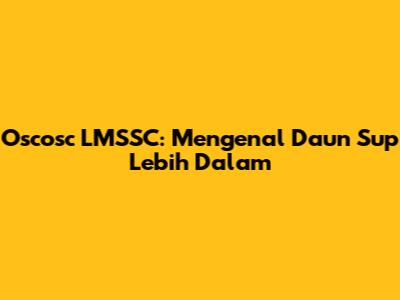 Oscosc LMSSC: Mengenal Daun Sup Lebih Dalam