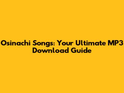Osinachi Songs: Your Ultimate MP3 Download Guide