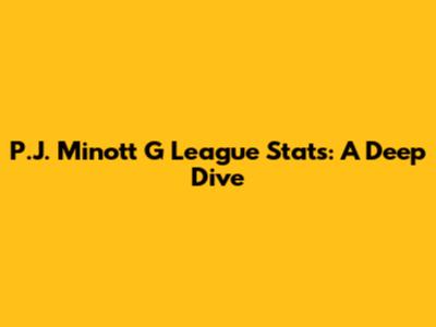 P.J. Minott G League Stats: A Deep Dive