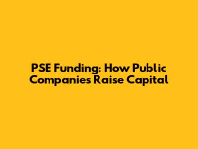 PSE Funding: How Public Companies Raise Capital