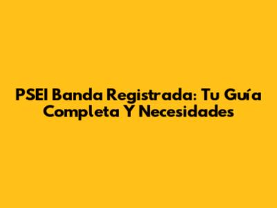 PSEI Banda Registrada: Tu Guía Completa Y Necesidades