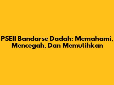 PSEII Bandarse Dadah: Memahami, Mencegah, Dan Memulihkan