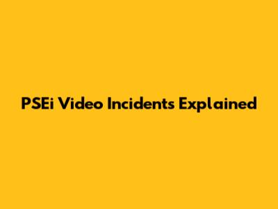 PSEi Video Incidents Explained