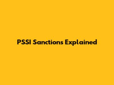 PSSI Sanctions Explained