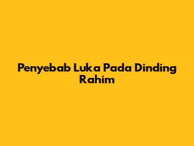 Penyebab Luka Pada Dinding Rahim