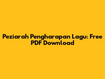 Peziarah Pengharapan Lagu: Free PDF Download