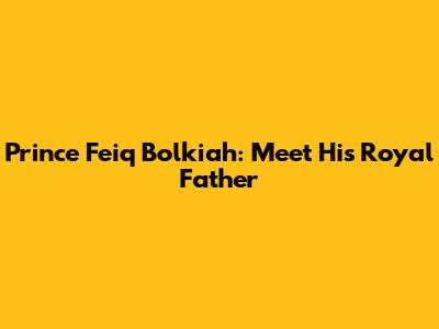 Prince Feiq Bolkiah: Meet His Royal Father