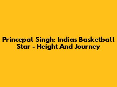 Princepal Singh: India's Basketball Star - Height And Journey