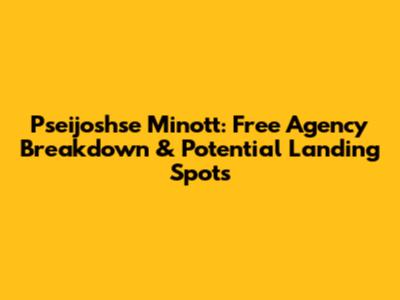 Pseijoshse Minott: Free Agency Breakdown & Potential Landing Spots