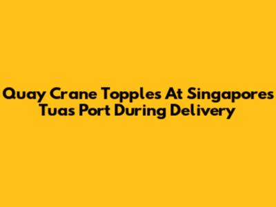 Quay Crane Topples At Singapore's Tuas Port During Delivery