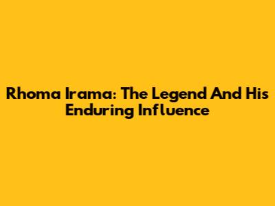 Rhoma Irama: The Legend And His Enduring Influence