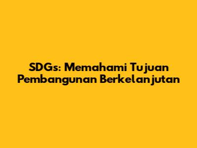 SDGs: Memahami Tujuan Pembangunan Berkelanjutan