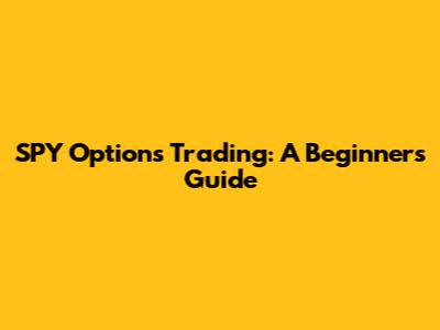 SPY Options Trading: A Beginner's Guide