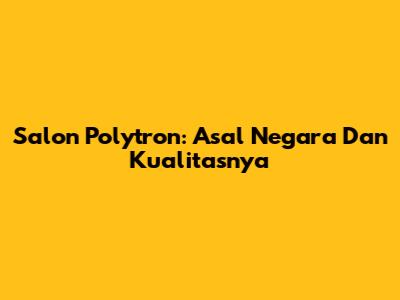 Salon Polytron: Asal Negara Dan Kualitasnya