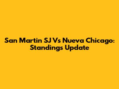 San Martin SJ Vs Nueva Chicago: Standings Update