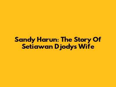 Sandy Harun: The Story Of Setiawan Djody's Wife