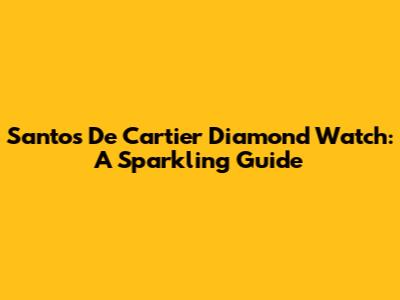 Santos De Cartier Diamond Watch: A Sparkling Guide