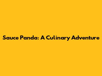 Sauce Panda: A Culinary Adventure