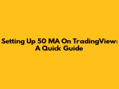 Setting Up 50 MA On TradingView: A Quick Guide