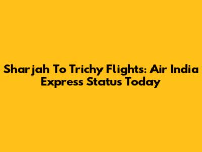 Sharjah To Trichy Flights: Air India Express Status Today