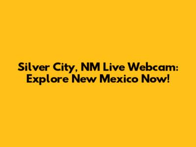 Silver City, NM Live Webcam: Explore New Mexico Now!