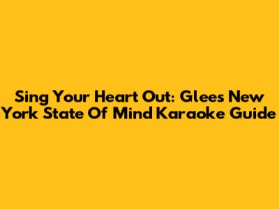 Sing Your Heart Out: Glee's 'New York State Of Mind' Karaoke Guide