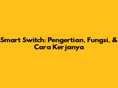 Smart Switch: Pengertian, Fungsi, & Cara Kerjanya