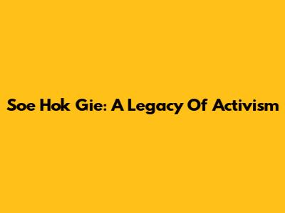 Soe Hok Gie: A Legacy Of Activism