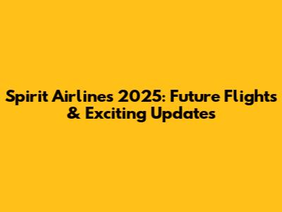 Spirit Airlines 2025: Future Flights & Exciting Updates