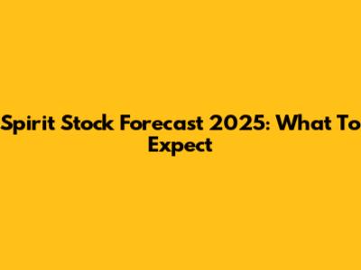 Spirit Stock Forecast 2025: What To Expect
