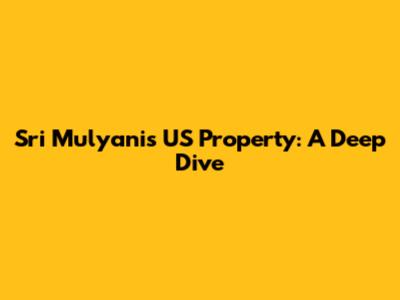 Sri Mulyani's US Property: A Deep Dive