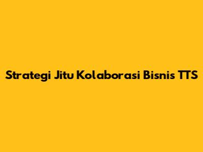 Strategi Jitu Kolaborasi Bisnis TTS