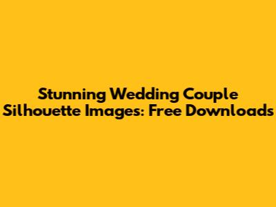 Stunning Wedding Couple Silhouette Images: Free Downloads