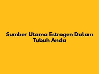 Sumber Utama Estrogen Dalam Tubuh Anda