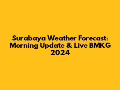 Surabaya Weather Forecast: Morning Update & Live BMKG 2024