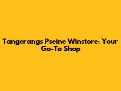 Tangerang's Pseine Winstore: Your Go-To Shop