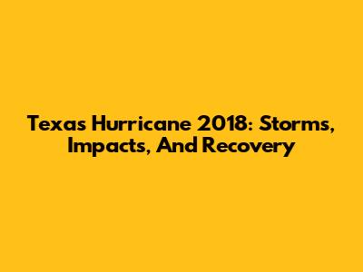 Texas Hurricane 2018: Storms, Impacts, And Recovery