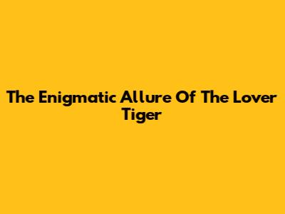 The Enigmatic Allure Of The Lover Tiger