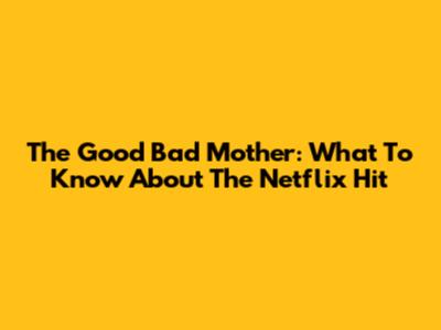 The Good Bad Mother: What To Know About The Netflix Hit